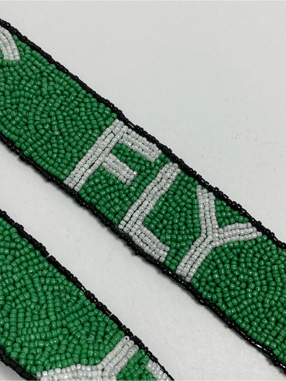 Philadelphia Eagles Lanyard Fly Eagles Fly Logo Beaded Kelly Green With Clips